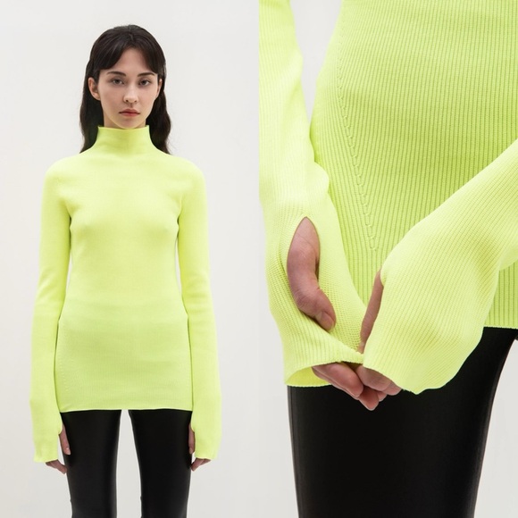 Helmut Lang Royal Blue Mock Neck Thumb hole Sweater Size M - Picture 11 of 11